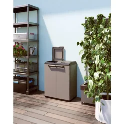 Prullenbakken-Keter Split basic - 68x39x85 cm - donker grijs/zwart