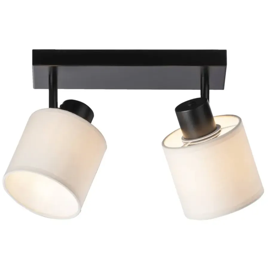 Spots-Leen Bakker Spot 2-lichts Amani - zwart/off-white - E27