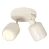 Leen Bakker 2-spot Mosi E14 - beige metaal - Ø11x24 cm