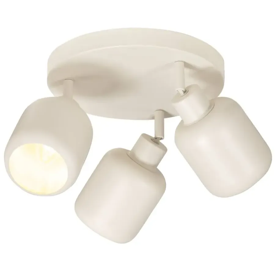 Spots-Leen Bakker 3-spot Mosi E14 - beige metaal - 11x24x28 cm