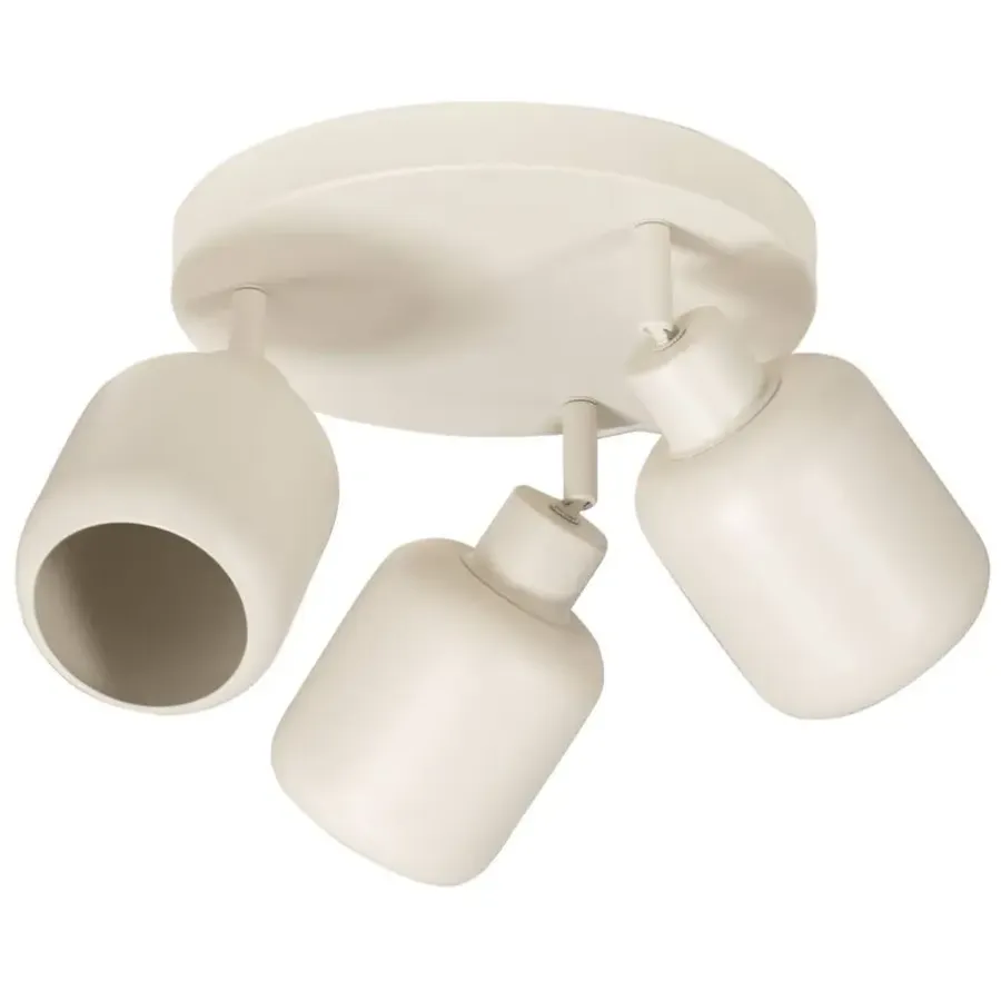 Spots-Leen Bakker 3-spot Mosi E14 - beige metaal - 11x24x28 cm