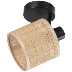 Leen Bakker Spot Romana - naturel/mat zwart - 17xØ13 cm
