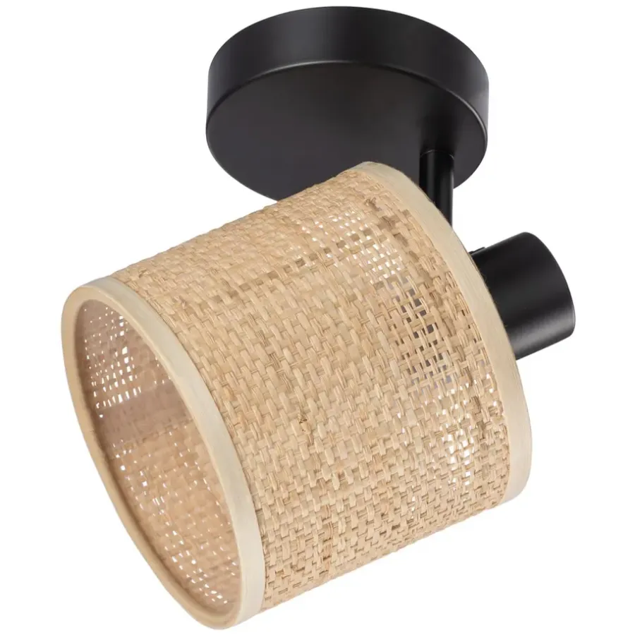 Leen Bakker Spot Romana - naturel/mat zwart - 17xØ13 cm