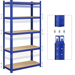 Songmics Stalen stellingkast met 5 etages, 875 KG, 40x90x180cm, blauw