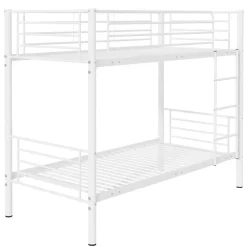 Emob Exclusive Stapelbed Dixie 90x200cm - metaal - mat wit