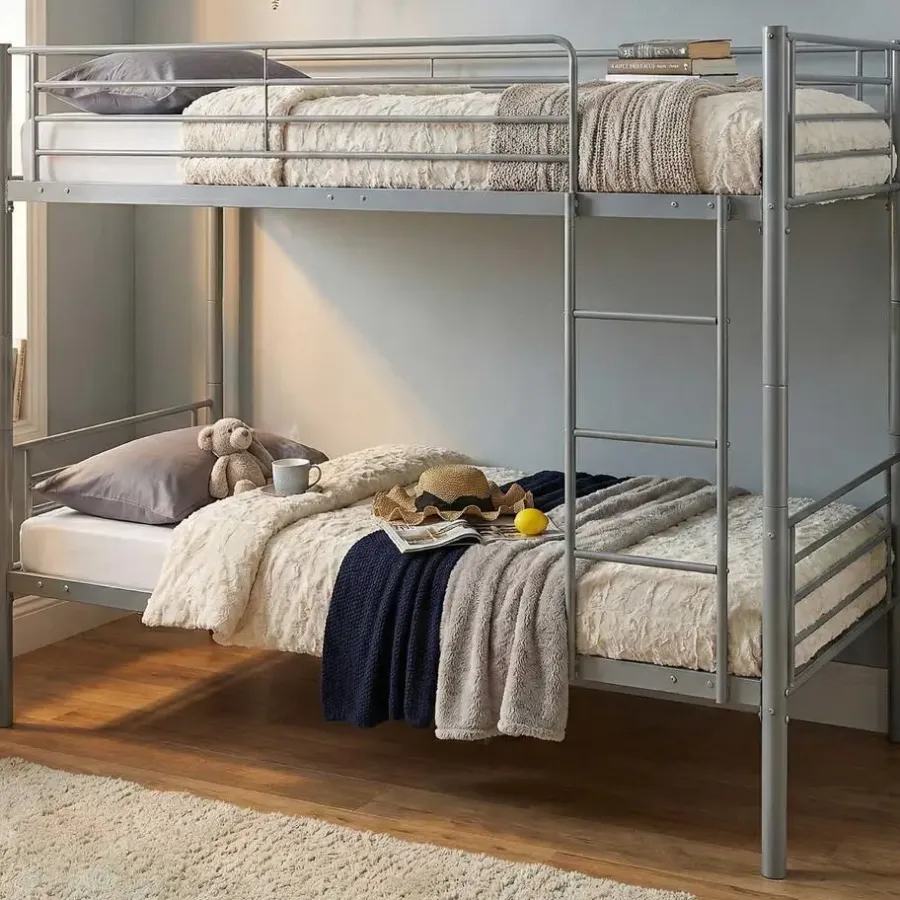 Emob Exclusive Stapelbed Dixie 90x200cm - metaal - mat grijs