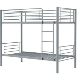 Emob Exclusive Stapelbed Dixie 90x200cm - metaal - mat grijs