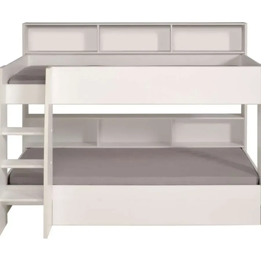 Leen Bakker Stapelbed Leo - wit/eiken - 90x200 cm