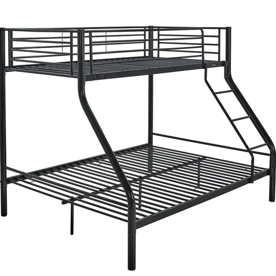 Kinderbedden-Emob Exclusive Stapelbed Trixie 90x200 & 140x200 - metaal - mat zwart