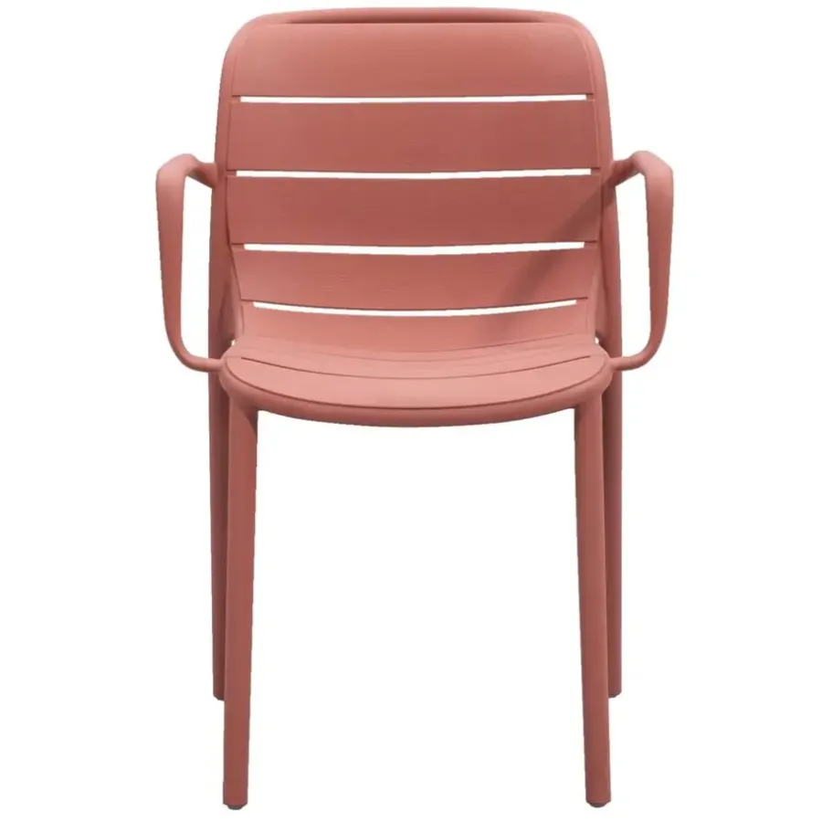 Tuinstoelen-Leen Bakker Stapelstoel Nice - kunststof/terracotta