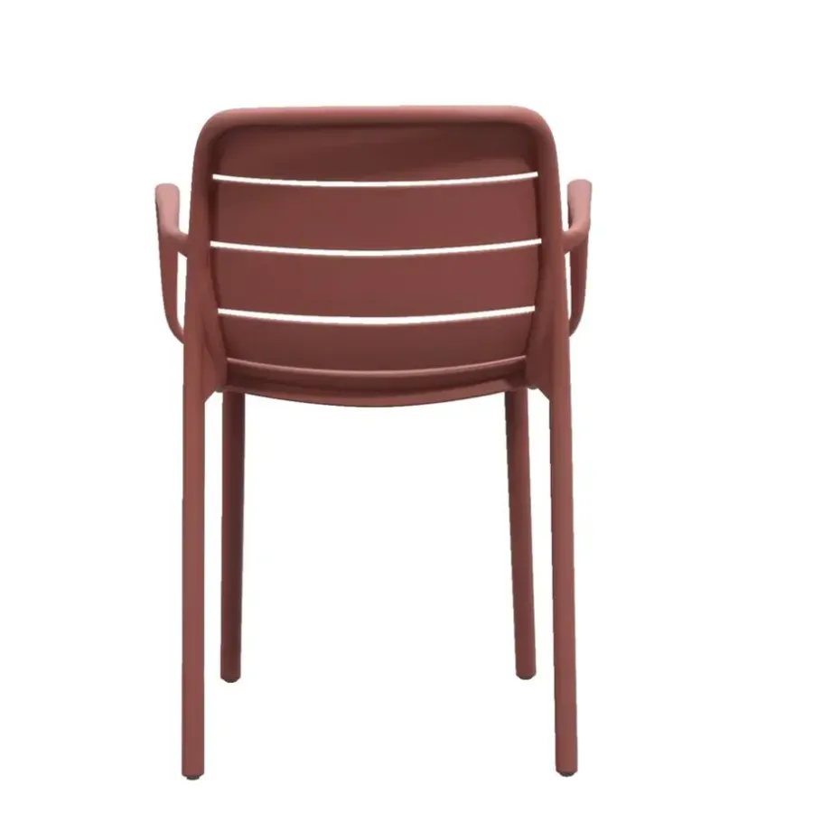 Tuinstoelen-Leen Bakker Stapelstoel Nice - kunststof/terracotta