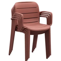 Tuinstoelen-Leen Bakker Stapelstoel Nice - kunststof/terracotta