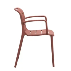 Tuinstoelen-Leen Bakker Stapelstoel Nice - kunststof/terracotta