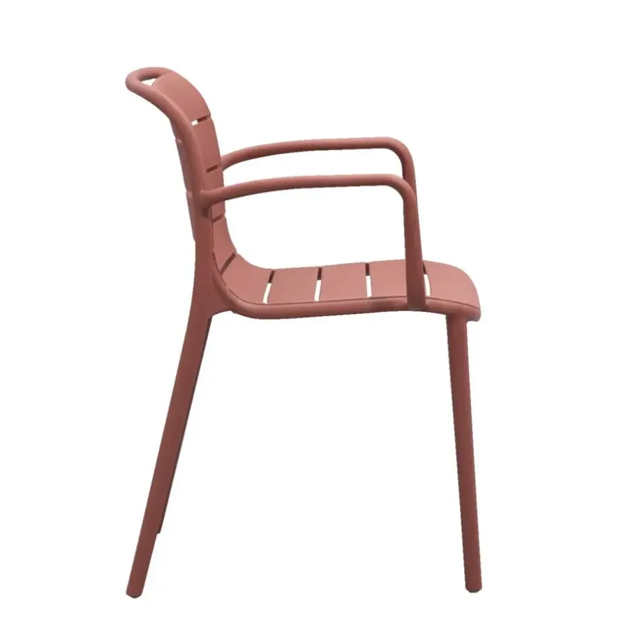 Tuinstoelen-Leen Bakker Stapelstoel Nice - kunststof/terracotta
