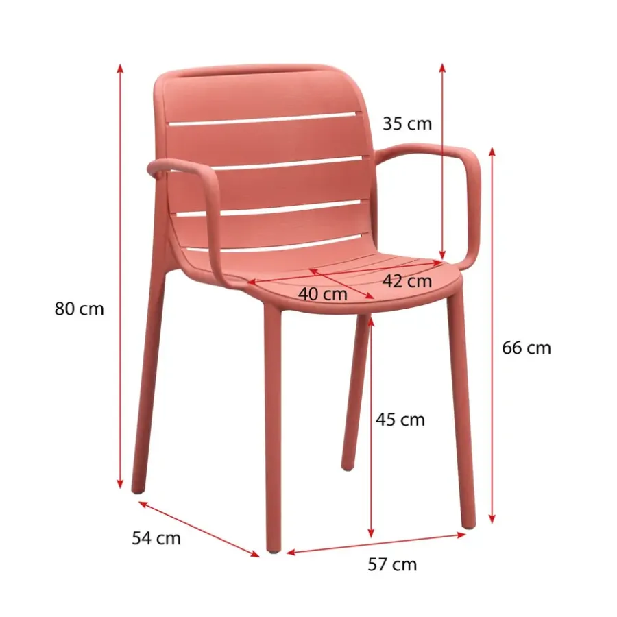 Tuinstoelen-Leen Bakker Stapelstoel Nice - kunststof/terracotta
