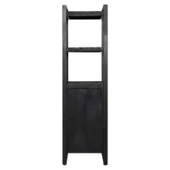 Boekenkasten|Boekenkasten-StarFurn - Boekenkast Boaz Black 1 deur - 55 cm - zwart
