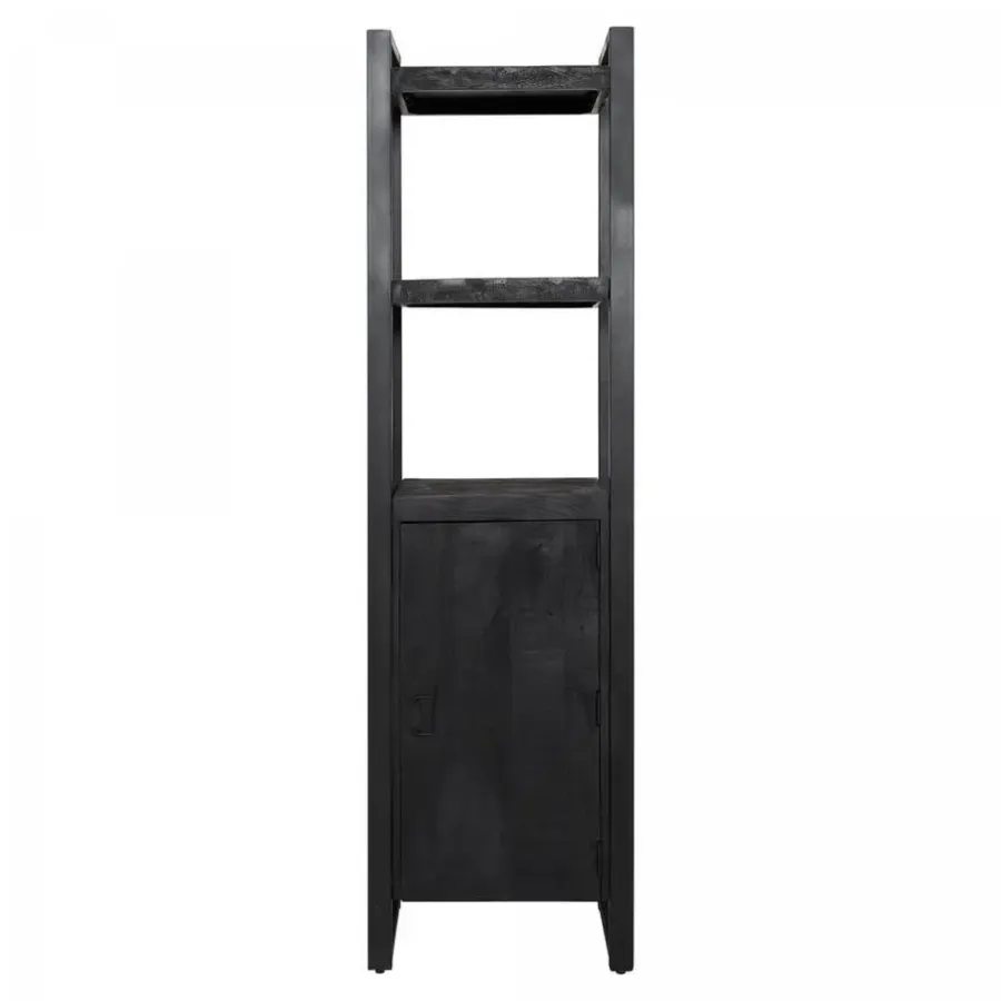 Boekenkasten|Boekenkasten-StarFurn - Boekenkast Boaz Black 1 deur - 55 cm - zwart
