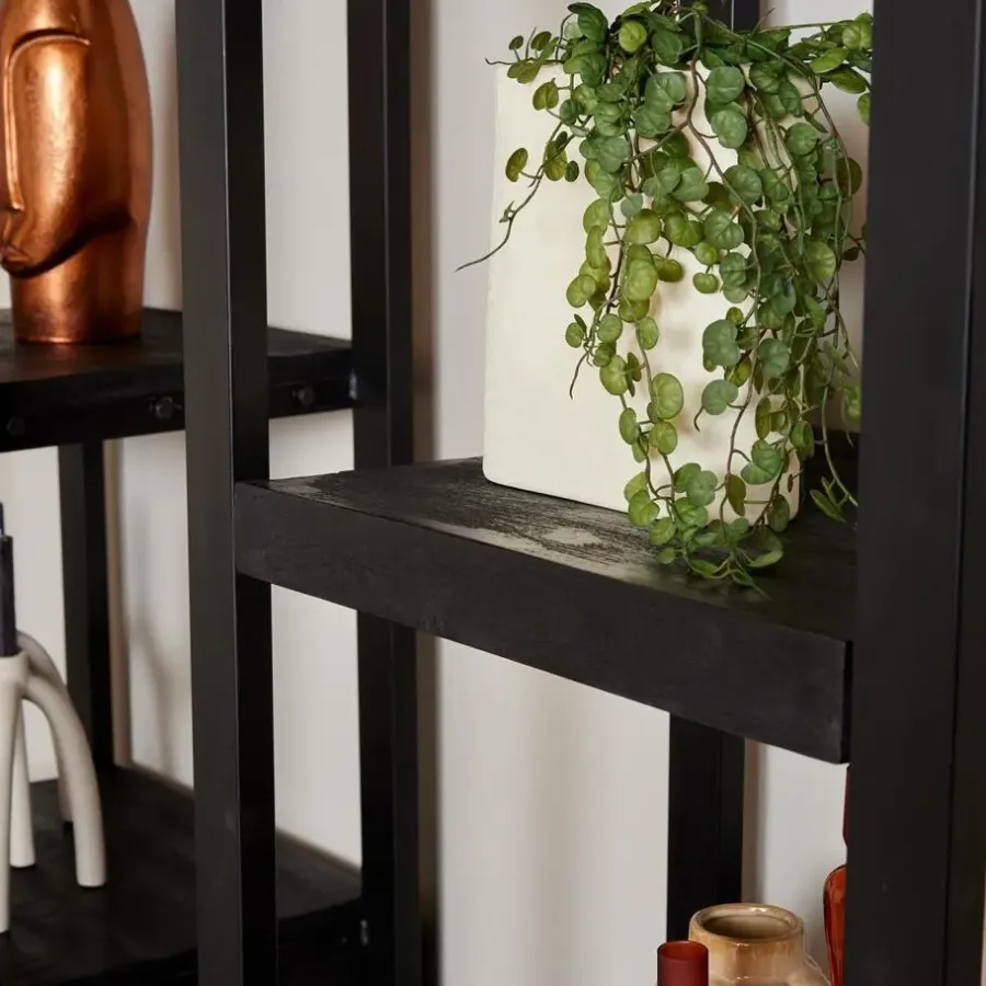 Boekenkasten|Boekenkasten-StarFurn - Boekenkast Boaz Black 1 deur - 55 cm - zwart