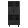 Boekenkasten|Boekenkasten-StarFurn - Boekenkast Omaha Black - 90 cm - zwart