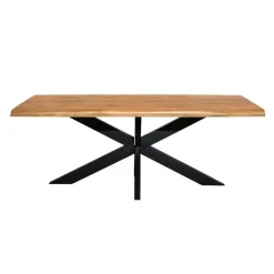 Rechthoekige Eettafels-Starfurn - Boomstamtafel Denver - Bruin - 100x220x76 cm
