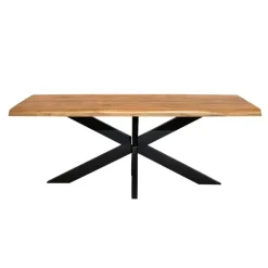 Rechthoekige Eettafels|Houten Eettafels-Starfurn - Boomstamtafel Denver - Bruin - 100x200x76 cm