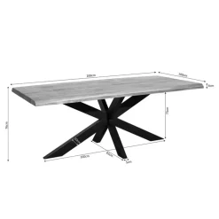 Rechthoekige Eettafels|Houten Eettafels-Starfurn - Boomstamtafel Denver - Bruin - 100x200x76 cm