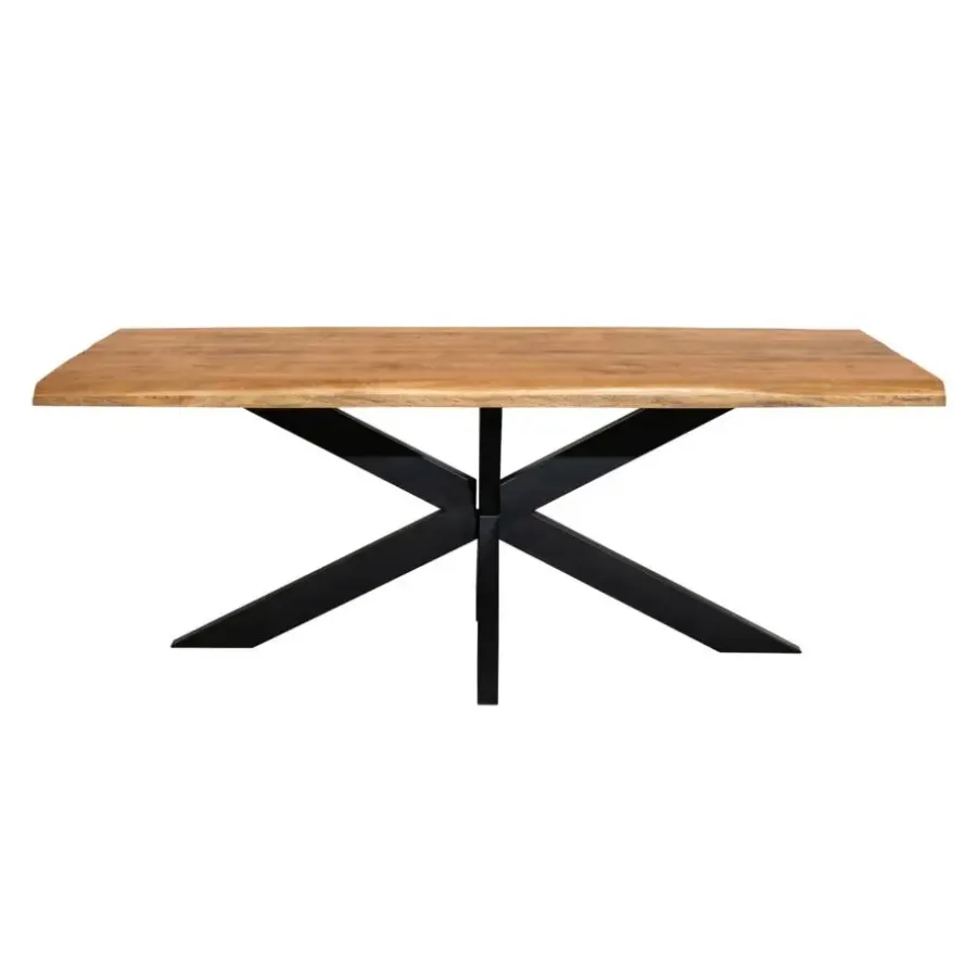 Rechthoekige Eettafels-Starfurn - Boomstamtafel Denver - Bruin - 100x300x76 cm