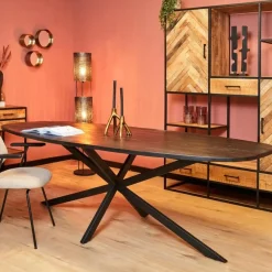 Ovale Eettafels-StarFurn - Deens ovale eettafel Elegance - 200 cm - zwart