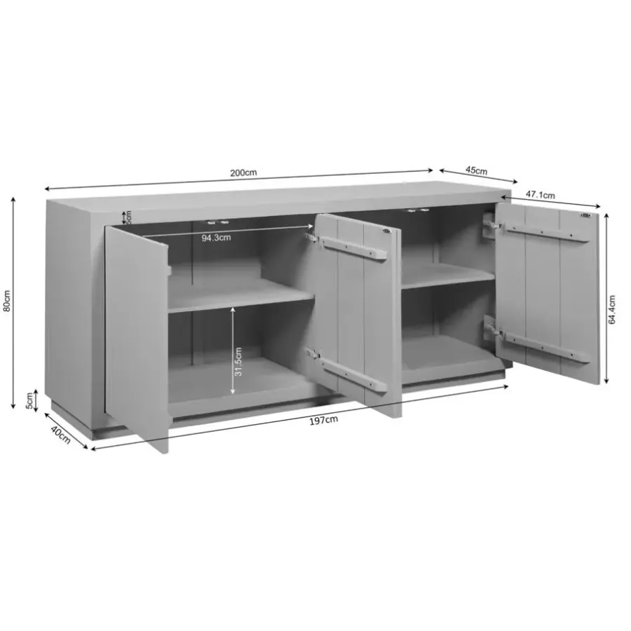 Starfurn - Dressoir Brussel - Bruin - 45x200x80 cm