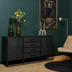 Dressoirs-StarFurn - Dressoir New York - 165 cm - zwart
