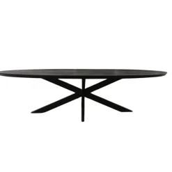 Ovale Eettafels-Starfurn - Eettafel Brandy - Zwart - 90x160x76 cm