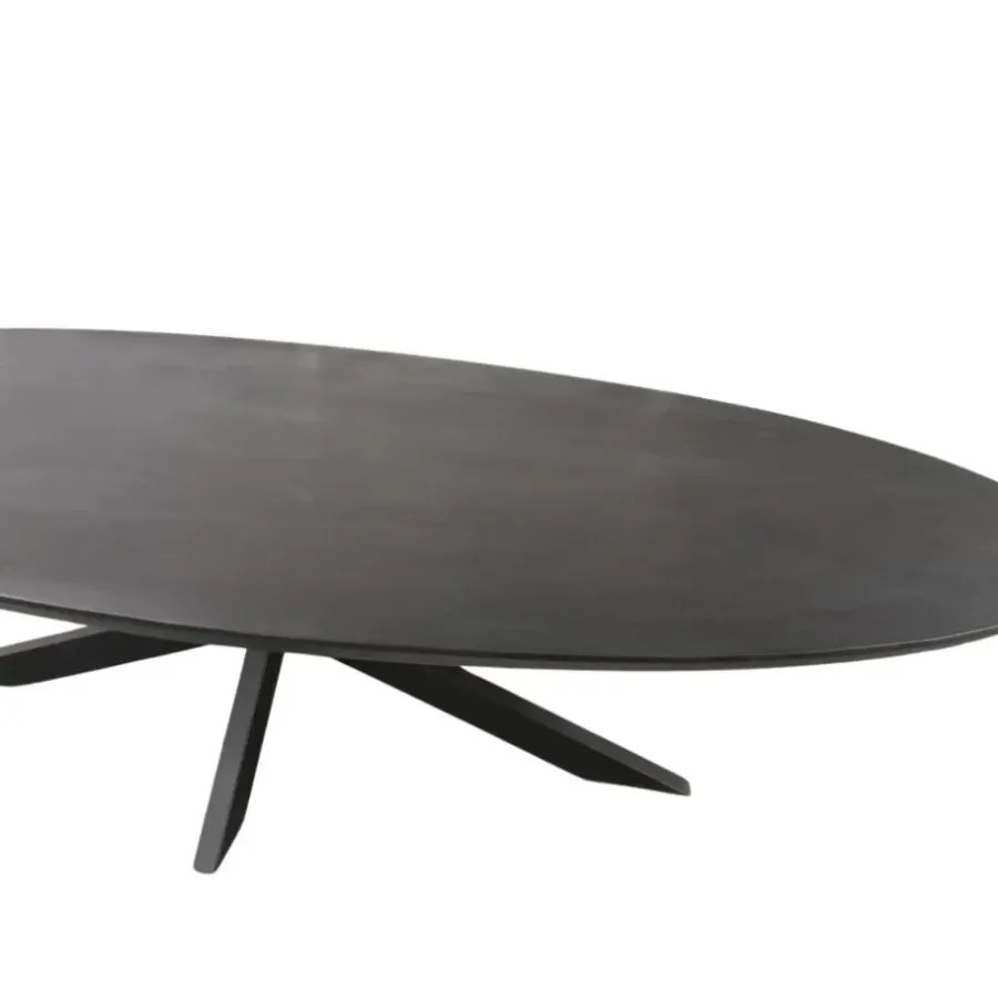 Ovale Eettafels-Starfurn - Eettafel Brandy - Zwart - 90x160x76 cm