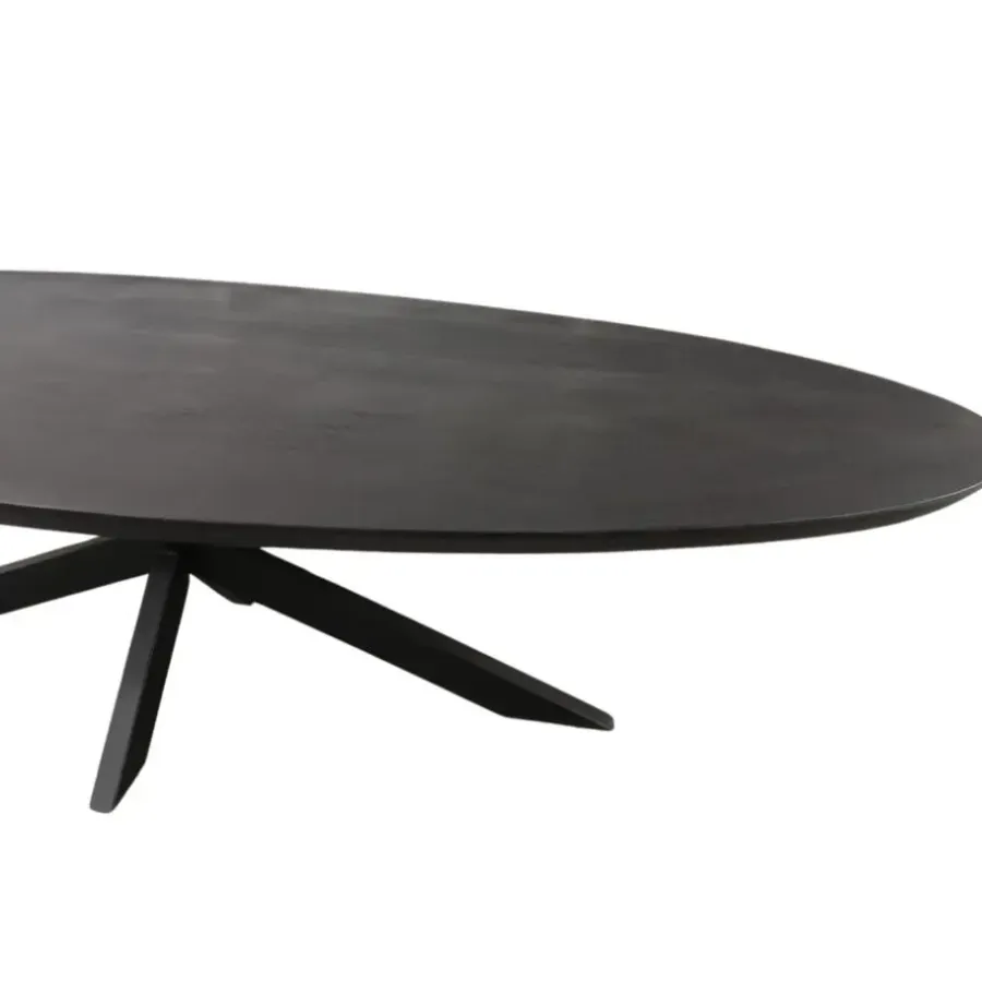 Ovale Eettafels-Starfurn - Eettafel Brandy - Zwart - 90x160x76 cm