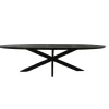 Houten Eettafels|Ovale Eettafels-Starfurn - Eettafel Brandy - Zwart - 100x210x76 cm