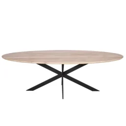 Ovale Eettafels-Starfurn - Eettafel Ferris - Bruin - 110x240x76 cm
