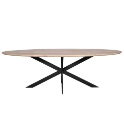 Ovale Eettafels-Starfurn - Eettafel Ferris - Bruin - 110x240x76 cm