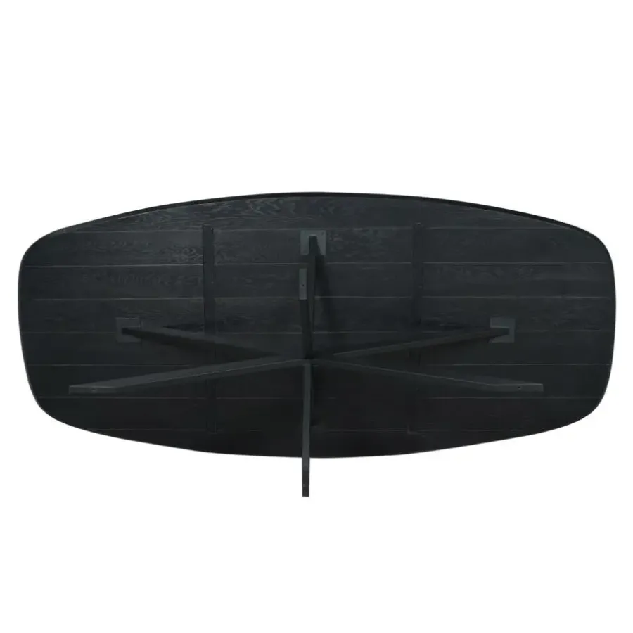 Ovale Eettafels-Starfurn - Eettafel Ferris - Zwart - 100x200x76 cm