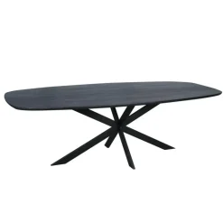 Houten Eettafels|Ovale Eettafels-Starfurn - Eettafel Ferris - Zwart - 110x240x76 cm