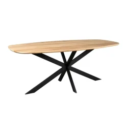 Houten Eettafels|Ovale Eettafels-Starfurn - Eettafel Ferris - Bruin - 100x200x76 cm