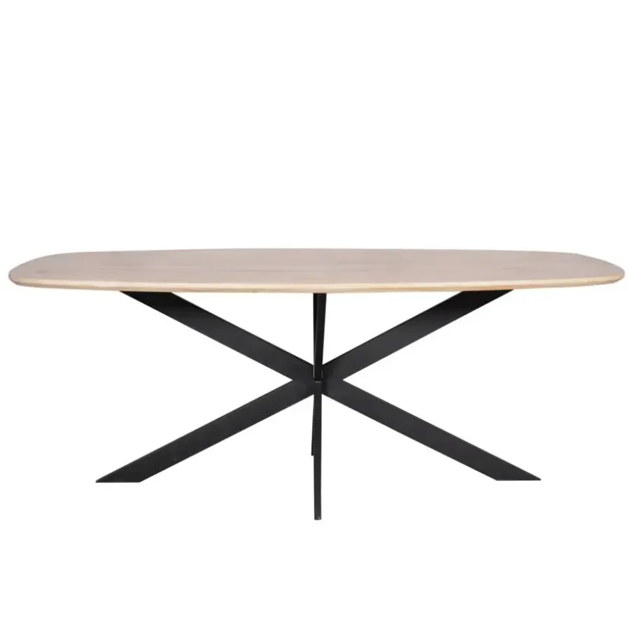Houten Eettafels|Ovale Eettafels-Starfurn - Eettafel Ferris - Bruin - 100x200x76 cm