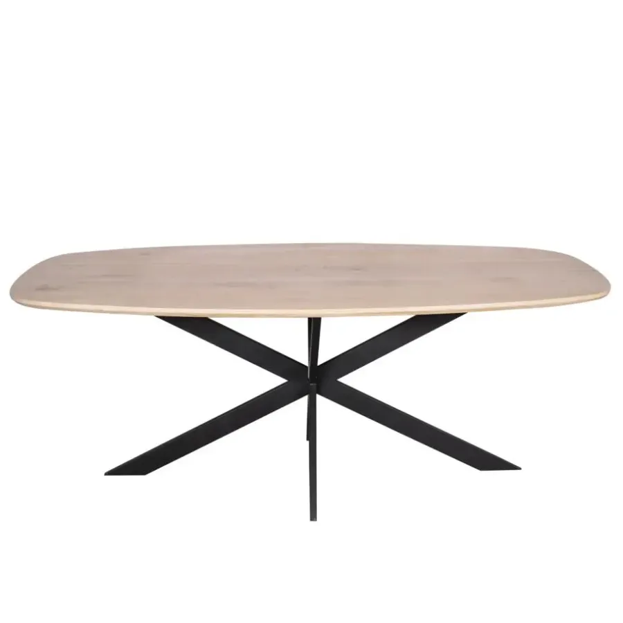 Houten Eettafels|Ovale Eettafels-Starfurn - Eettafel Ferris - Bruin - 100x200x76 cm