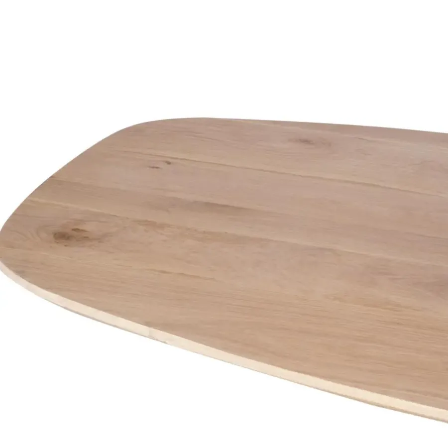 Houten Eettafels|Ovale Eettafels-Starfurn - Eettafel Ferris - Bruin - 100x200x76 cm