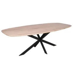 Houten Eettafels|Ovale Eettafels-Starfurn - Eettafel Ferris - Bruin - 100x200x76 cm