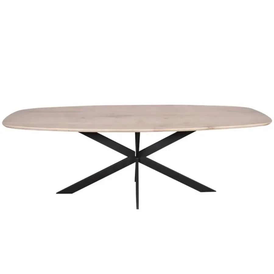 Houten Eettafels|Ovale Eettafels-Starfurn - Eettafel Ferris - Bruin - 100x200x76 cm