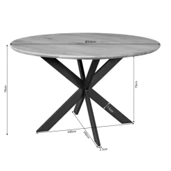 Houten Eettafels|Ronde Eettafels-Starfurn - Eettafel Ferris - Bruin - 150x150x76 cm