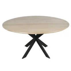 Houten Eettafels|Ronde Eettafels-Starfurn - Eettafel Ferris - Bruin - 150x150x76 cm