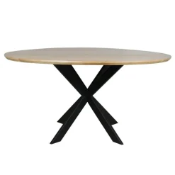Houten Eettafels|Ronde Eettafels-Starfurn - Eettafel Ferris - Bruin - 150x150x76 cm