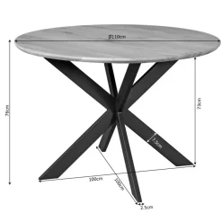 Houten Eettafels|Ronde Eettafels-Starfurn - Eettafel Ferris - Bruin - 110x110x76 cm