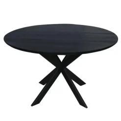 Houten Eettafels|Ronde Eettafels-Starfurn - Eettafel Ferris - Zwart - 130x130x76 cm