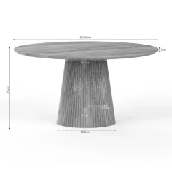 Houten Eettafels|Ronde Eettafels-Starfurn - Eettafel Lana - Bruin - 150x150x76 cm